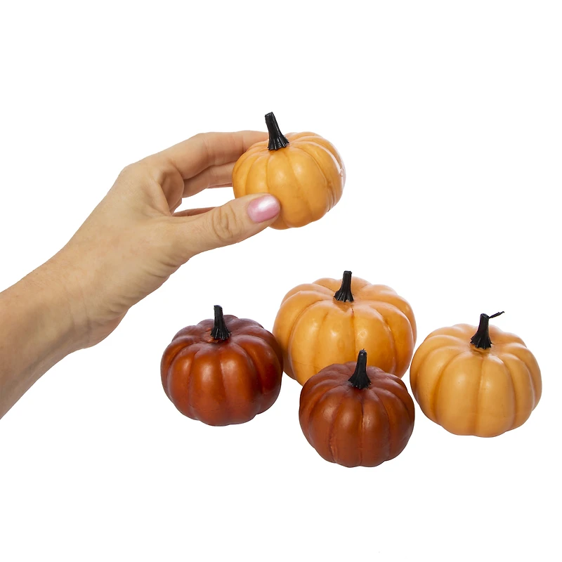 5-count decorative pumpkins, sizes vary