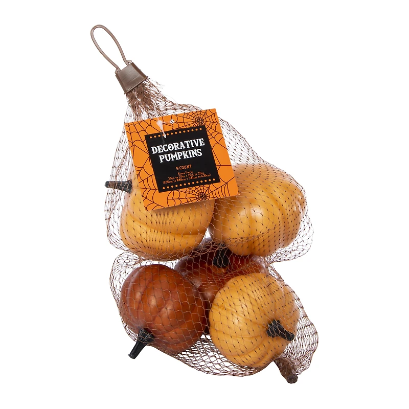 5-count decorative pumpkins, sizes vary