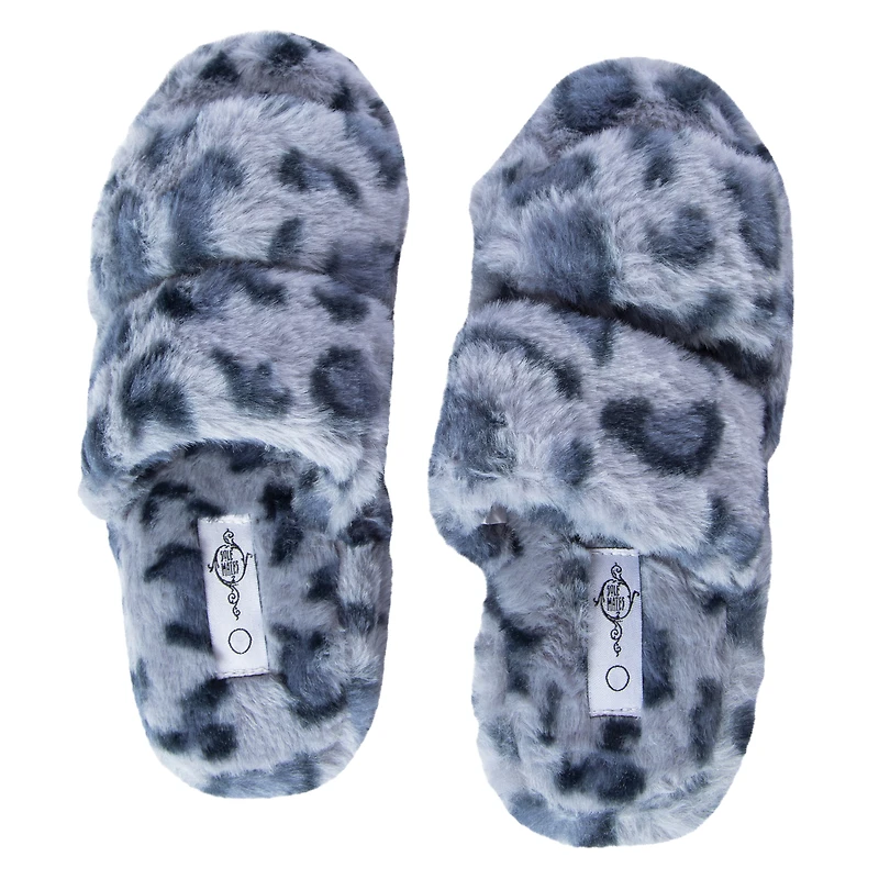 faux fur double band slippers