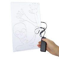 waving skeleton LED window decoration 12in x 8in