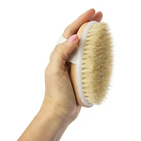 hemp bath brush with wooden handle