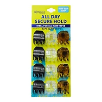 mini claw hair clips 12-count