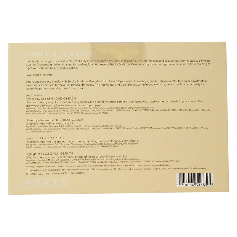 smoke & mirrors clean beauty everyday glam face & eye palette 22-piece