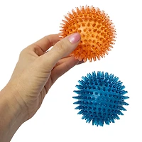 fetch & chew spikey ball squeaker dog toys 2-pack