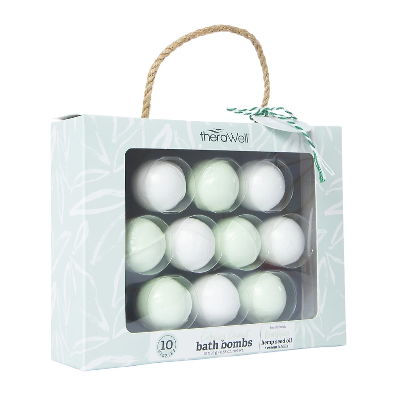 calming coconut bath bombs with hemp seed oil 10-count