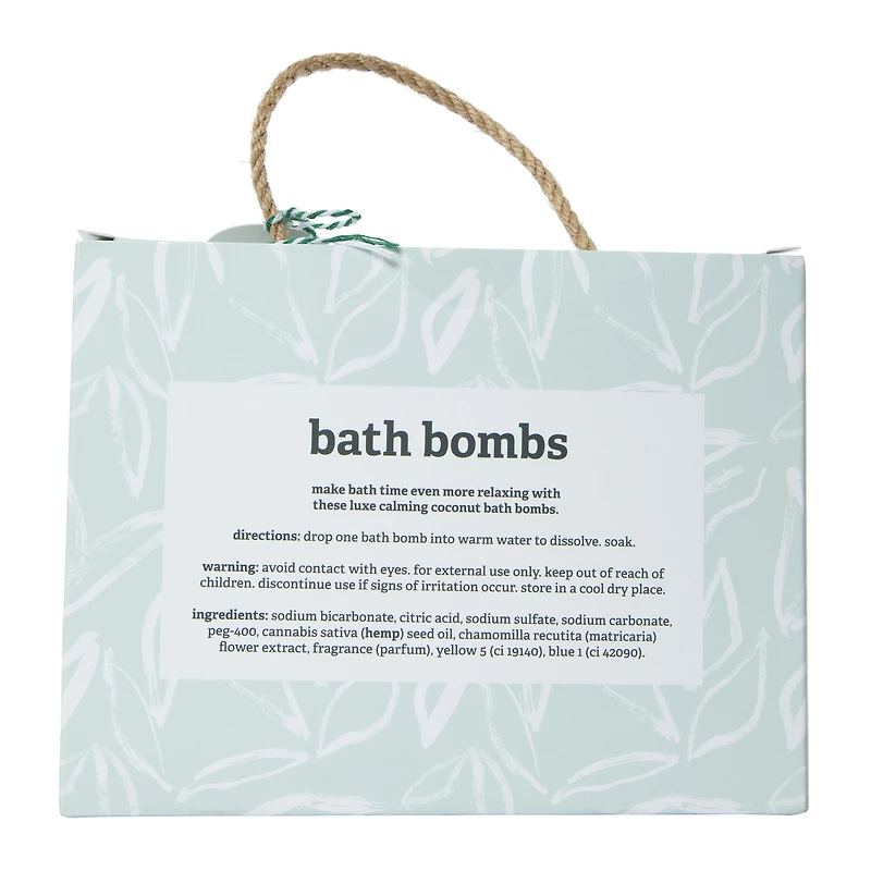 calming coconut bath bombs with hemp seed oil 10-count
