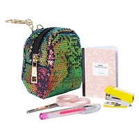 mini school supplies kit keychain