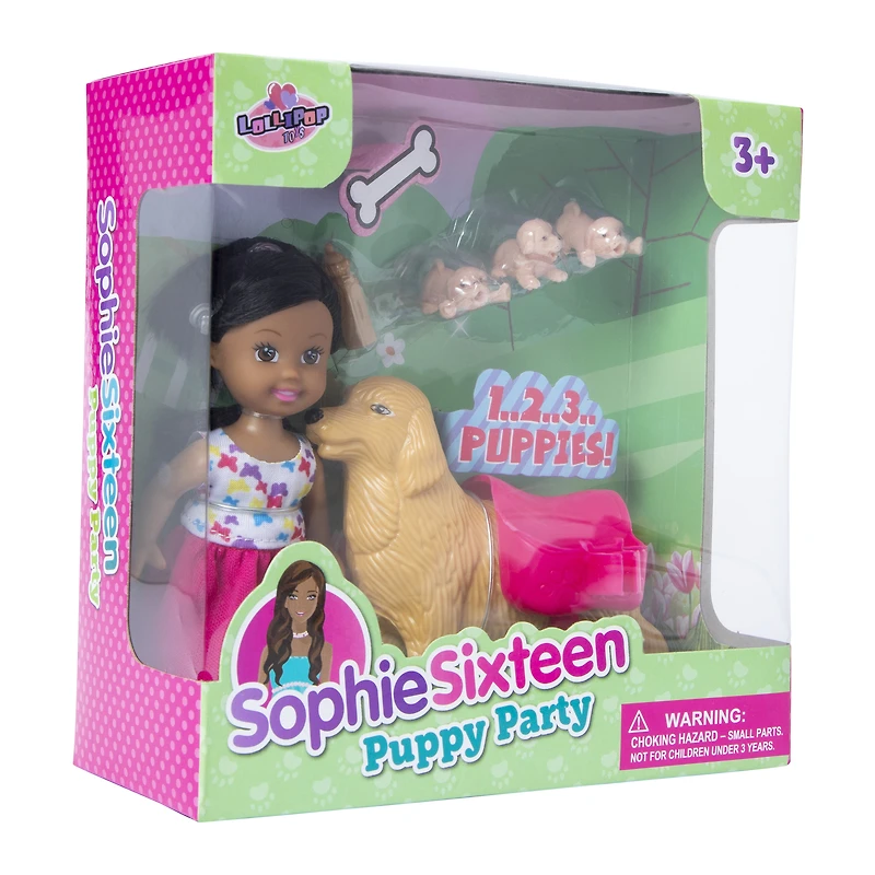sophie sixteen puppy party doll & pets play set