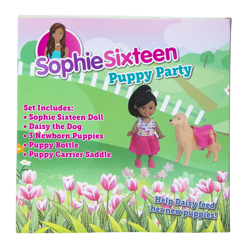 sophie sixteen puppy party doll & pets play set