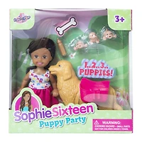 sophie sixteen puppy party doll & pets play set