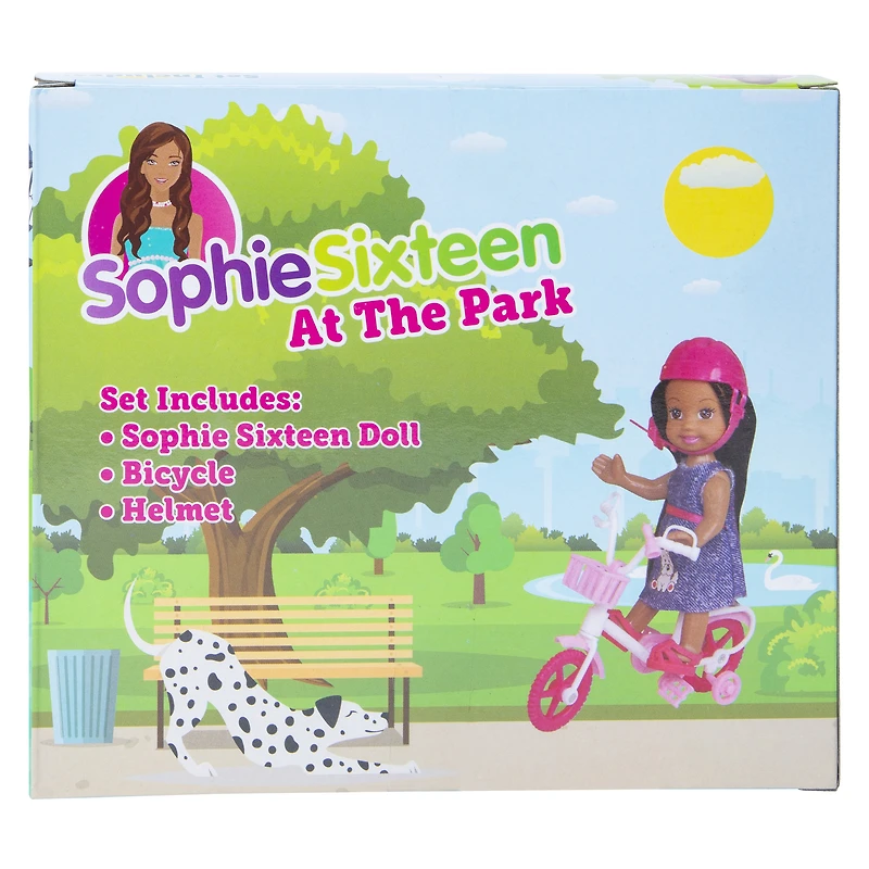 sophie sixteen at the park doll with bike
