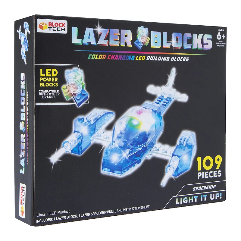 block tech® lazer blocks color-change LED building kit