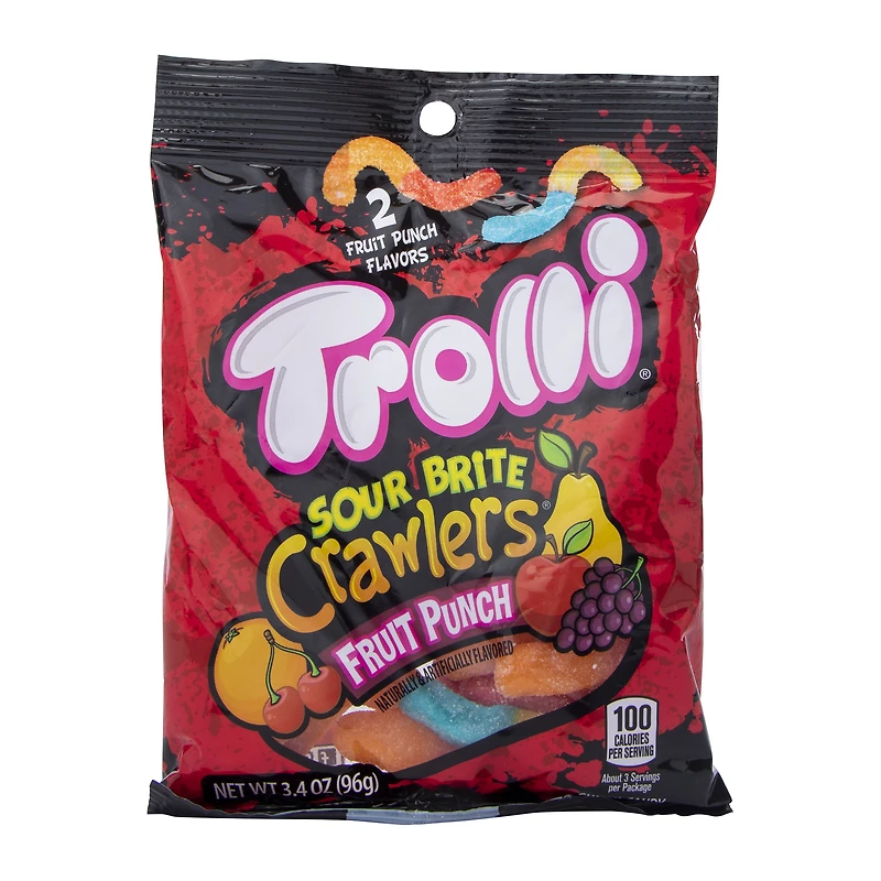 trolli® sour brite crawlers fruit punch gummi candy 3.4oz