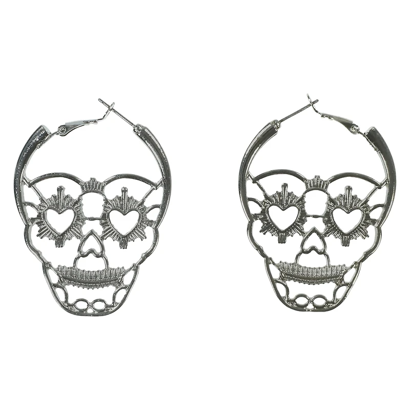 skull hoop earrings
