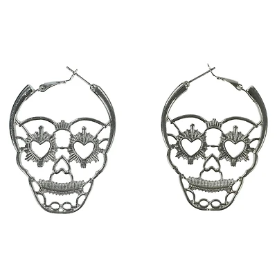 skull hoop earrings