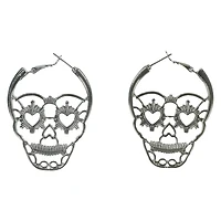 skull hoop earrings