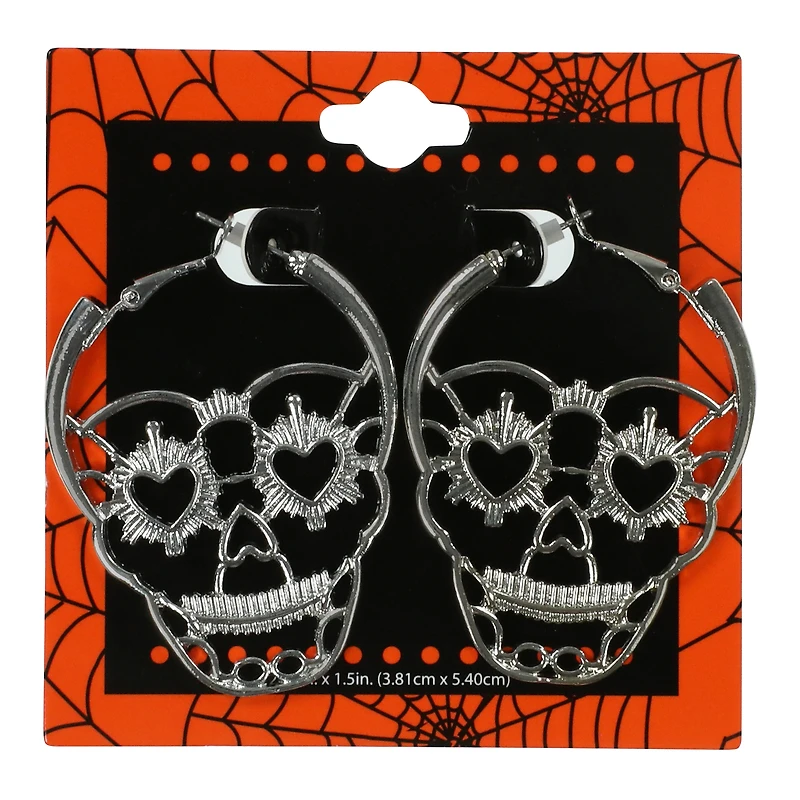 skull hoop earrings