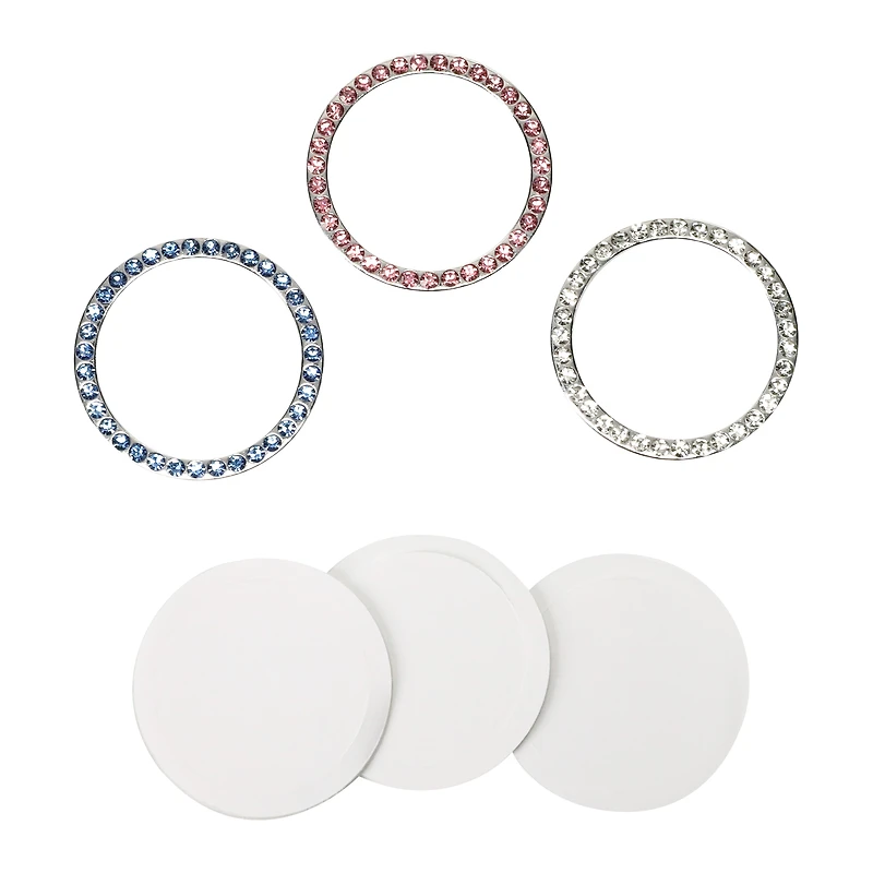 car push to start button rhinestone bling accents 3-pack