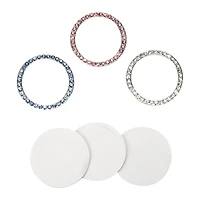 car push to start button rhinestone bling accents 3-pack