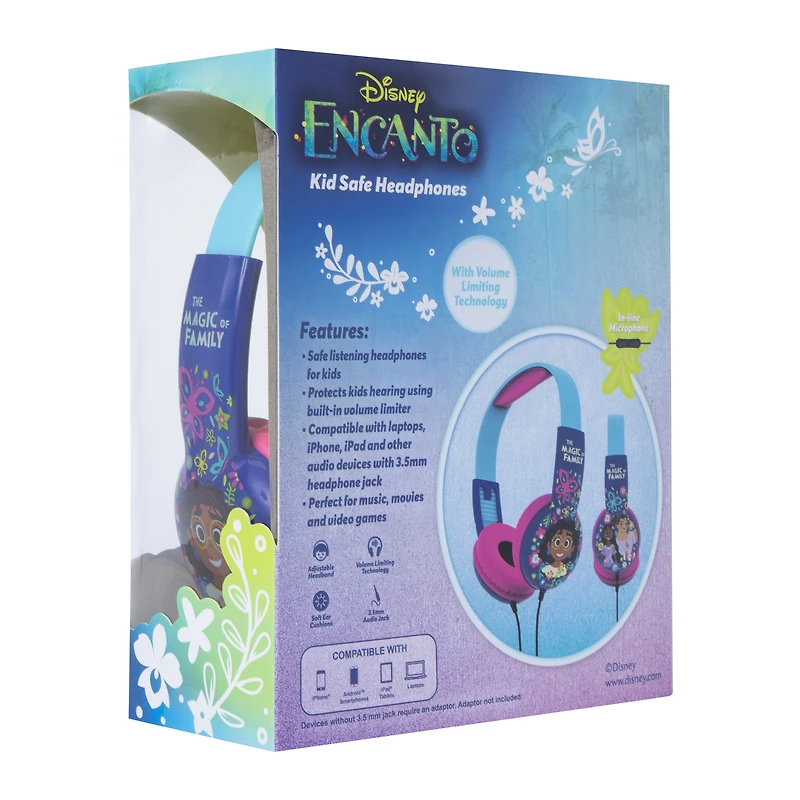 Disney Encanto kid-safe headphones w/ in-line mic