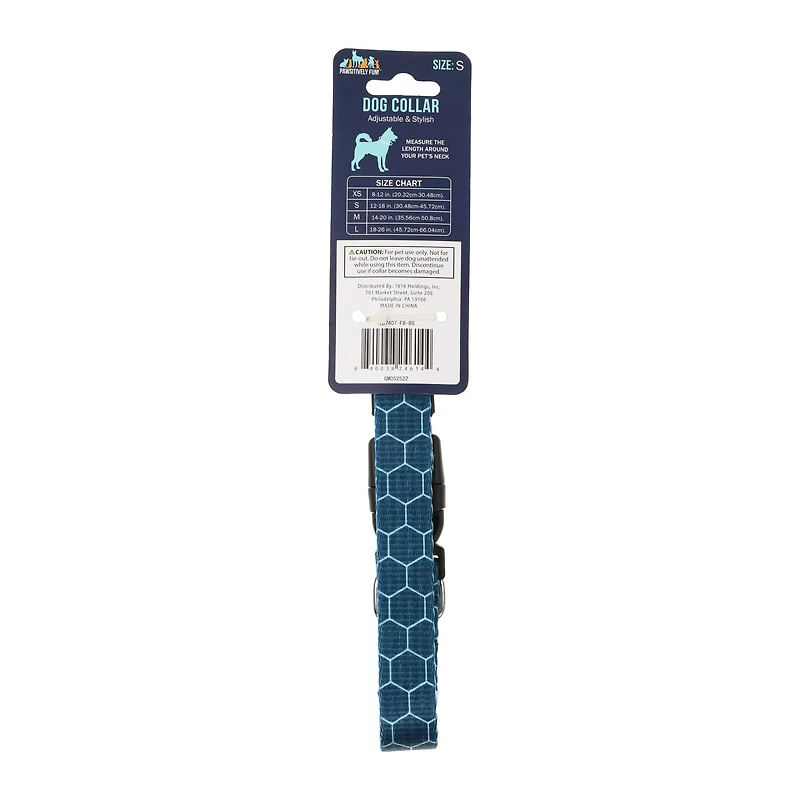 printed blue pet collar