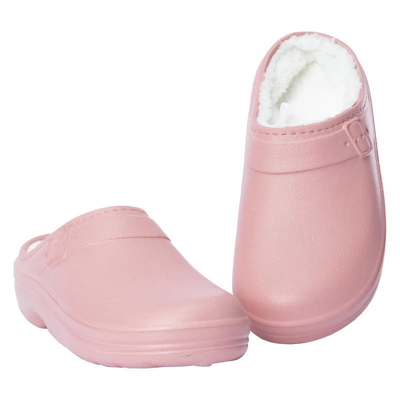 Ladies Black Sherpa-Lined Eva Clogs