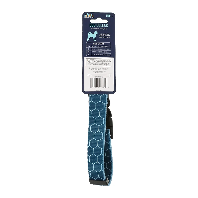 printed blue pet collar