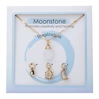 faux crystal interchangeable charm necklace