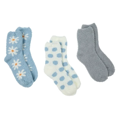 3-pack ladies fuzzy slipper socks