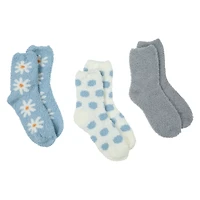 3-pack ladies fuzzy slipper socks