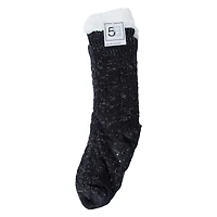 ladies knit faux fur cabin socks