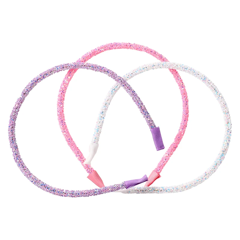 glitter headband set 3-pack