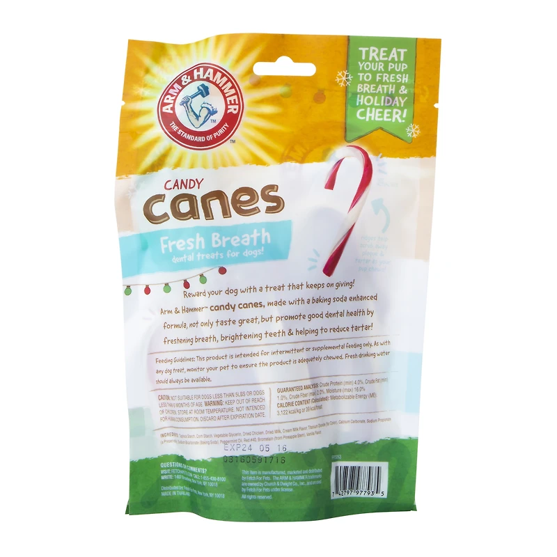 arm & hammer® fresh breath candy canes for dogs 5.3oz