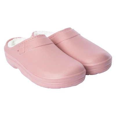 Ladies Black Sherpa-Lined Eva Clogs