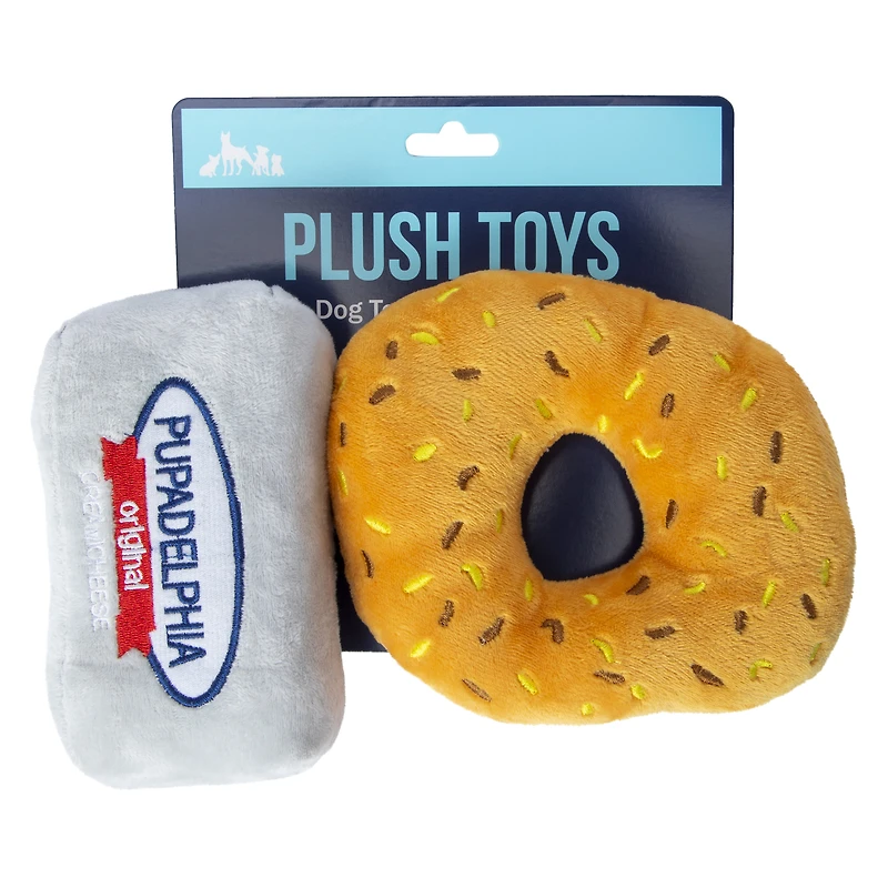 foodie plush squeaky dog toys 2-pack