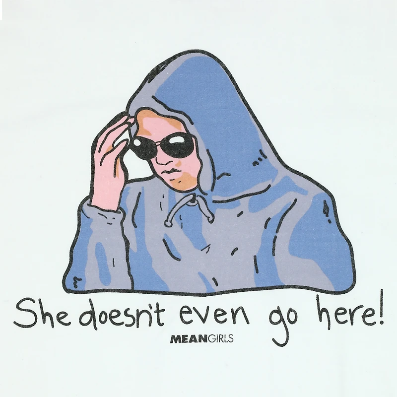 mean girls™ 'she doesn't even go here' graphic tee