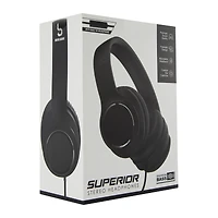 superior stereo wired headphones w/ mic