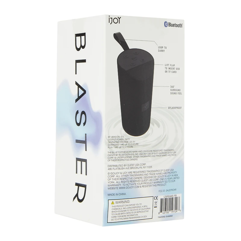 blaster bluetooth® ipx4 splashproof speaker