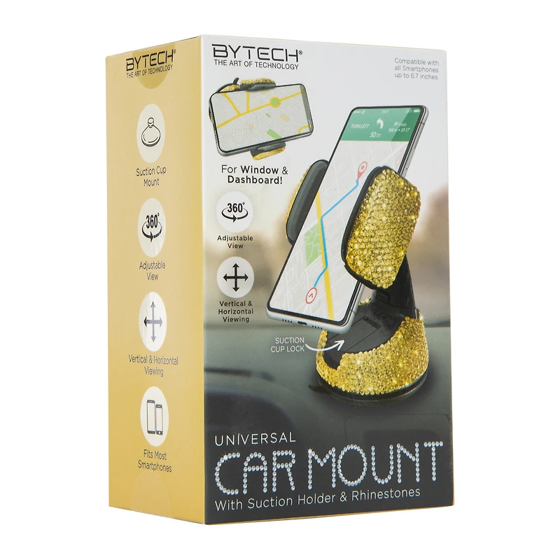 bling universal phone car mount w/ suction holder