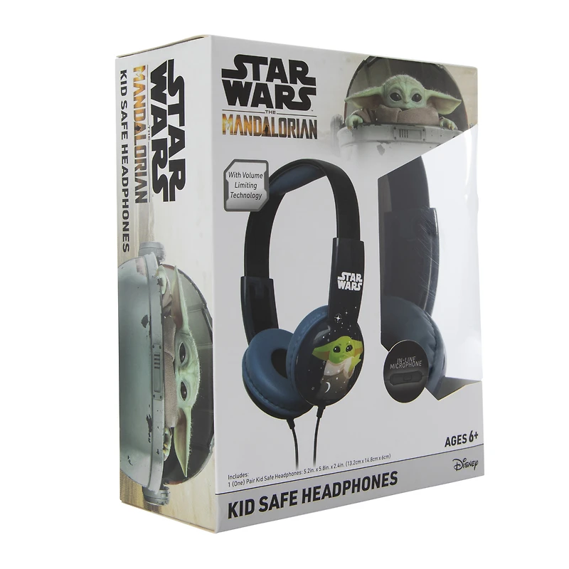 the mandalorian grogu™ kid-safe headphones w/ in-line mic