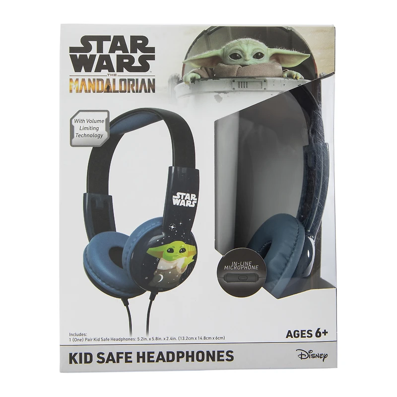 the mandalorian grogu™ kid-safe headphones w/ in-line mic