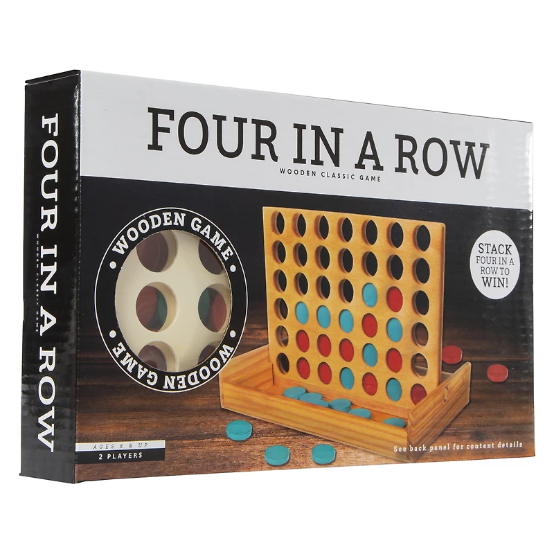 four in a row wooden game