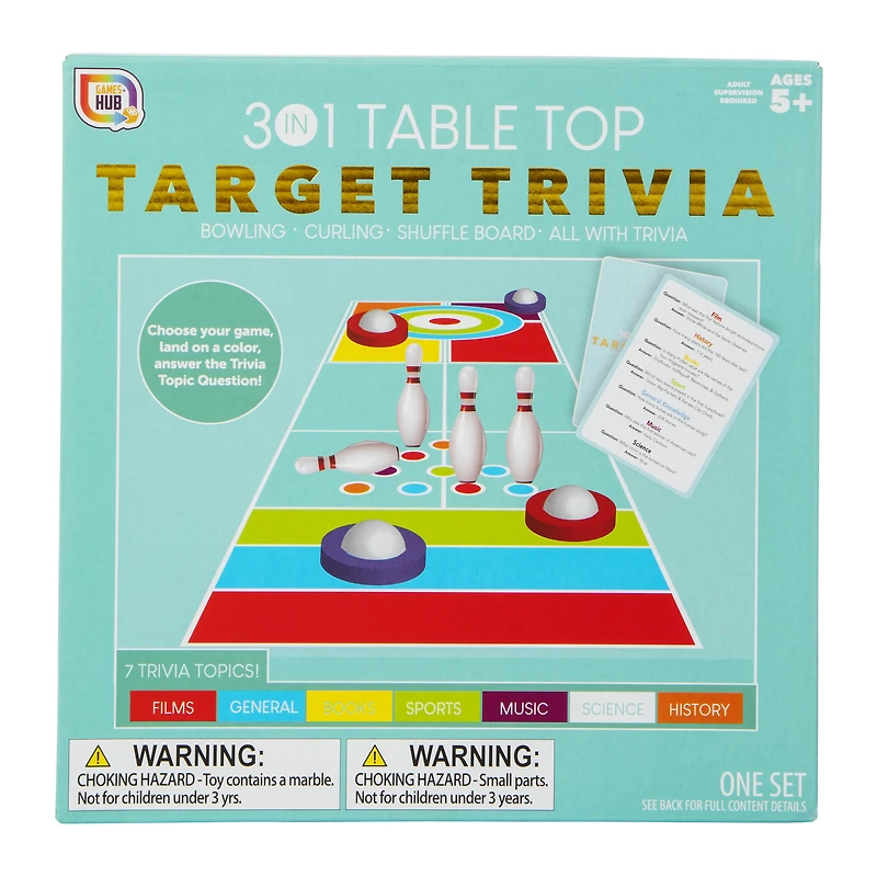 3-in-1 target trivia board game