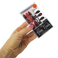 pretty woman faux nails 24-piece set with nail glue - spiderweb