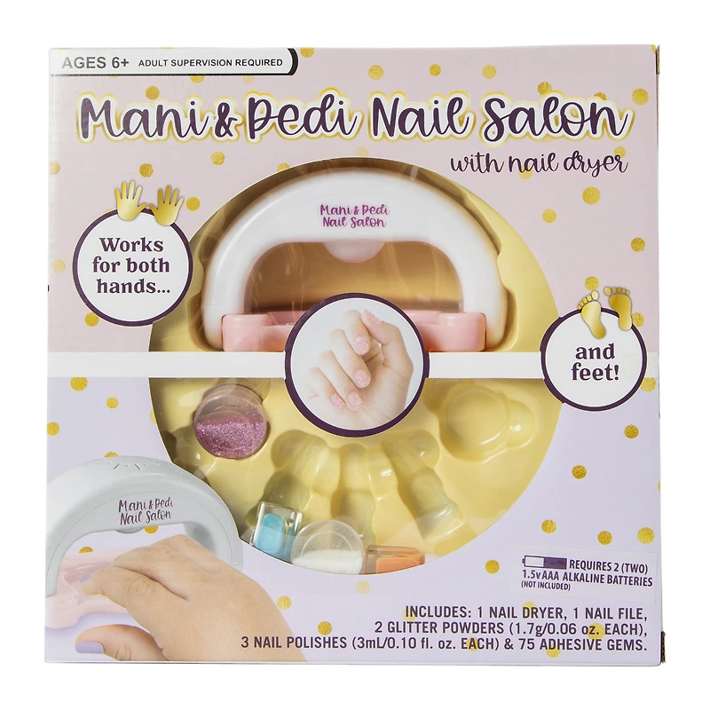 mani & pedi nail salon set with nail dryer