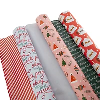 3-pack reversible holiday gift wrapping paper 60 sq ft