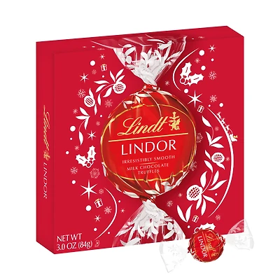 lindt® lindor milk chocolate truffles holiday box 3.0oz