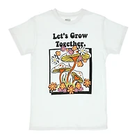 mushroom 'let's grow together' graphic tee