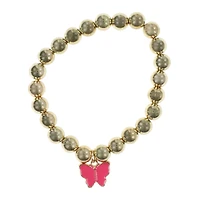 gold beaded charm bracelet