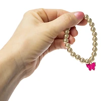 gold beaded charm bracelet